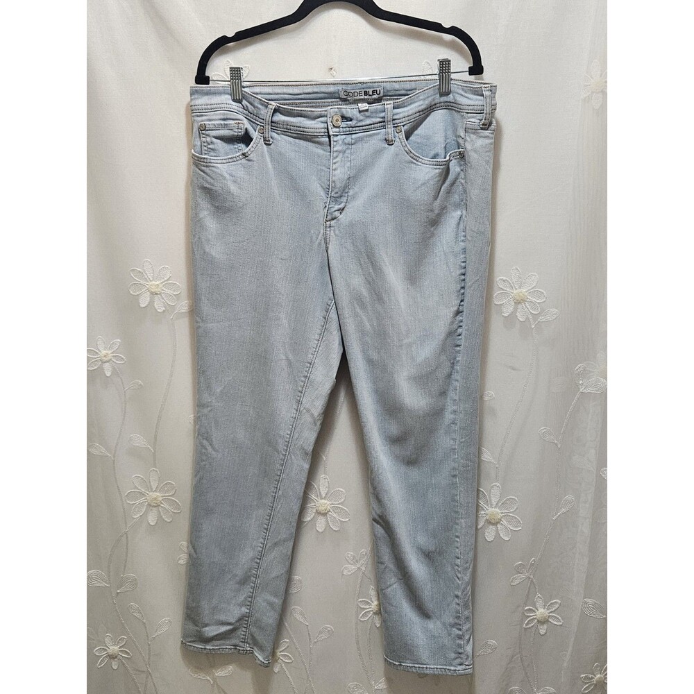 Code Bleu Womens Size 16 Blue Jeans Denim Light Wash Slim Leg Y2K Retro Timeless